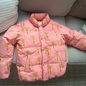 Mini Rodini Pink Floral Puffer Jacket